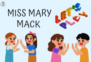 Animated kids playing miss mary mack clapping game