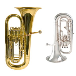 Silver And Golden Colour 2 Euphonium with white clear background