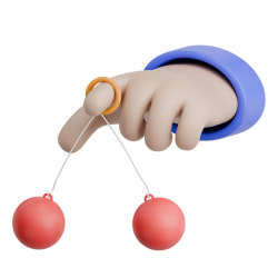 3D illustration of Swing Ball And Hand